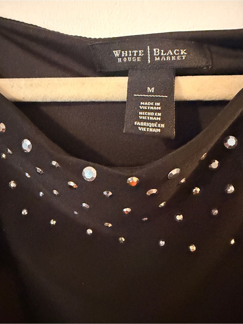 White House Black Market Black Studded Dolman Sleeve Tie-Waist Dress - Picture 2 of 4
